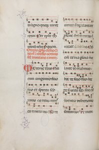 Missale：Fol。 182v：さまざまな普通の祈りのための音楽、1469年。 作： Bartolomeo Caporali