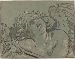 眠るキューピッド 作： Bartolomeo Coriolano after Guido Reni