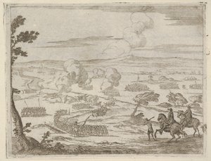 長征の後、フランチェスコ 1 世デステは軍隊と共にカッサーノ川を通過します, 木..., 1659. 作： Bartolomeo Fenice