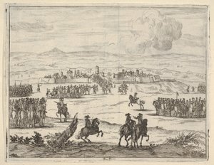 長い包囲戦の後、フランチェスコ 1 世デステはフランス軍の支援を受けて、1659 年にバレンシアを占領します。 作： Bartolomeo Fenice
