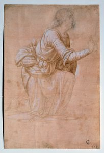ヴォルテラの受胎告知の天使」 フラ・バルトロメオ（Bartolomeo della Porta detto）（1472-1517）のデッサン Uffizi（オフィス） Gabinetto Disegni e Stampe Italy 作： Bartolomeo Fra