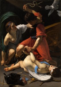 懲らしめられたキューピッド、1613年。 作： Bartolomeo Manfredi