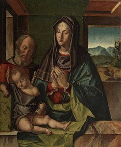 聖家族、1500年頃（パネルに油彩） 作： Bartolomeo Montagna