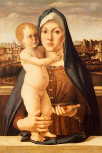 聖母子、バルトロメオ・モンターニャ作（1450～1523年頃）、60x42cm 作： Bartolomeo Montagna