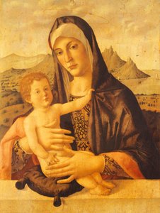 座っている聖母子、バルトロメオ・モンターニャ作（1450～1523年頃） 作： Bartolomeo Montagna