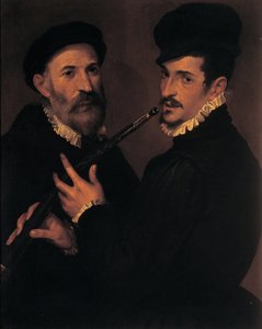 ミュージシャンの二重の肖像画、1579 作： Bartolomeo Passerotti