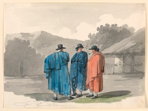村の 3 人の農民のグループ 作： Bartolomeo Pinelli