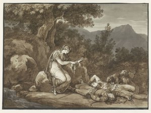 サルガーと弟の死を嘆くコルマ 作： Bartolomeo Pinelli