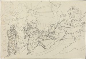ダンテは野獣から逃れ、ヴァージルと出会う 作： Bartolomeo Pinelli