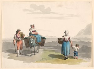素描《チボリへの道》1807-08年 作： バルトロメオ・ピネリ