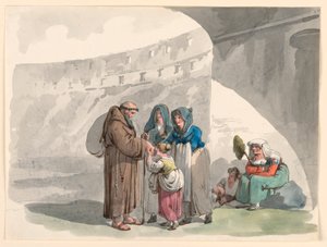 素描《隠者の挨拶》1807-08年 作： バルトロメオ・ピネリ