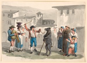 素描『踊る熊』1807-08年 作： バルトロメオ・ピネリ