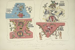 アステカ神話に倣った「自然のエポック」（バチカン図書館所蔵） アレクサンダー・フォン・フンボルトとアイム・ボンプランによる「Vues des Cordillères et Monumens des Peuples Indigènes de l