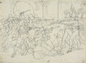 イタリアの盗賊、マッサローニの生涯の出来事の習作 作： Bartolomeo Pinelli