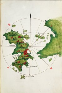 キオスと隣接する本土、1485年頃（ヴェラム） 作： Bartolomeo da li Sonetti