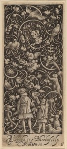 葉と鳥の飾り 作： Bartolomeus van Lochom after Hans Janssen