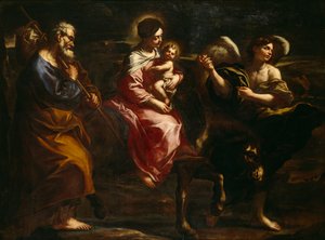 Lento Egyptiin (öljy kankaalle) 作： Bartolommeo Biscaino