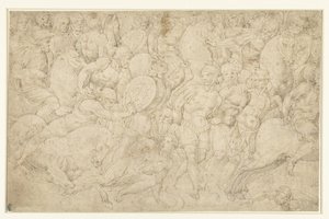 騎兵と歩兵の戦闘と捕虜の行動 作： Bartolommeo Neroni (attributed to)