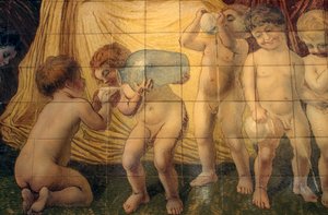 温泉水を飲むプッチ 作： Basilio Cascella