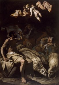 羊飼いに現れる天使、1600-50 作： Bassante