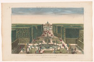 ローマ市の近くにある教皇の庭園の大通りの眺め Vue d