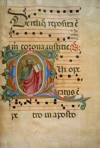 セントポール（コラール8、163年頃）の頭文字で照らされた、サンタマリアデッリアンジェリの合唱曲集8 作： Batrolomeo di Fruosino