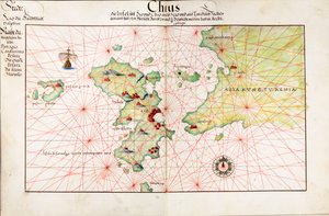 キウス海図 (ギリシャ、キオス島) 作： Battista Agnese