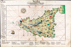 シチリア海図 作： Battista Agnese
