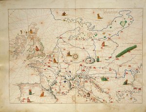 ヨーロッパ（Battista Agnese著『Atlas of World in thirty-three Maps』より 作： Battista Agnese