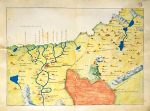 ナイル川デルタ、紅海、シナイ山（Battista Agnese著『Atlas of World in thirty-three Maps』より 作： Battista Agnese
