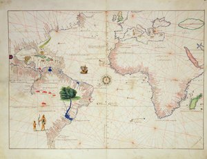 1553年9月1日、ヴェネツィア33マップの世界地図からの新世界（5533年も参照）