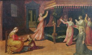 聖ヒルデガルトのビジョン（1098-1179）（パネル） 作： Battista Dossi