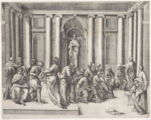 神殿の律法学者の中のキリスト 作： Battista Franco