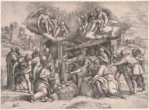 羊飼いの礼拝c。 1552。 作： Battista Franco