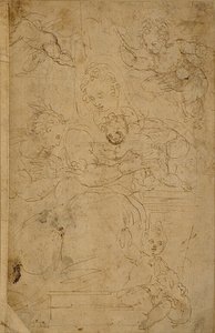 聖母子と洗礼者ヨハネと女性聖人 作： Battista Franco