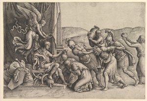囚人たちに恩赦を与えるスキピオ。 作： Battista Franco Veneziano