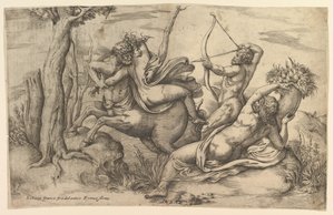 デジャニラの誘拐。 作： Battista Franco Veneziano