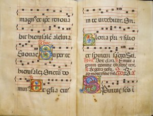 ベネディクト会のアンティフォナリー、ca. 1467-70。 作： Belbello da Pavia