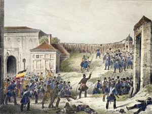 アントワープ：オランダ軍の最後の攻撃、1830年10月27日 作： Belgian School