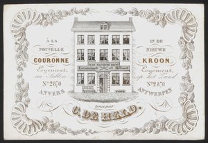 アントワープ、アンヴェルス、デ・ニューウェ・クルーン、ラ・ヌーヴェル・クーロンヌ（エングレーヴィング） 作： Belgian School