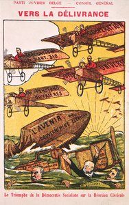 1914年以前のパルティウヴリエベルジ（ベルギー労働者党）の広告ポスター