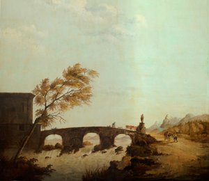 Segundo quarto dos fundos, sala de reuniões, murais com cenas rurais em estilo clássico, provavelmente por volta de 1810, cena 1 作： Belgian School