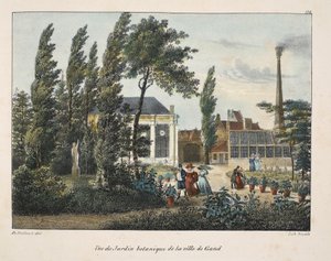 ゲント市植物園の眺め、1895年頃（フォトクロム） 作： Belgian School