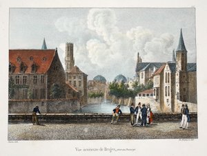 ブルージュの内部、1895年頃（フォトクロム） 作： Belgian School