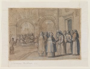 聖人フランシスとクララの会合 作： Belisario Corenzio