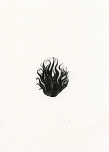 火、2017年（紙に木彫り）