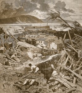 1891年8月30日の「ルプティパリジャン」からのマルティニーク島、フォーティドフランスへのサイクロンの道