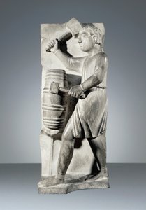 8月、パルマの洗礼堂の「月のサイクル」の彫像 作： Benedetto Antelami