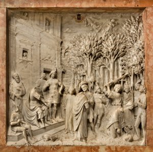 クリプト、聖マルチェリヌスとペテロの箱舟 エクソシスト、ベネデット・ブリオスコ 1506-08年、聖マルチェリヌスとペテロの斬首事件