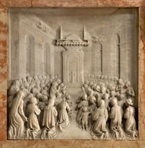 クリプト、聖人マルセリヌスとペテロの箱舟 エクソシスト、ベネディクト・ブリオスコ 1506-08年、鳩の奇跡 作： Benedetto Briosco